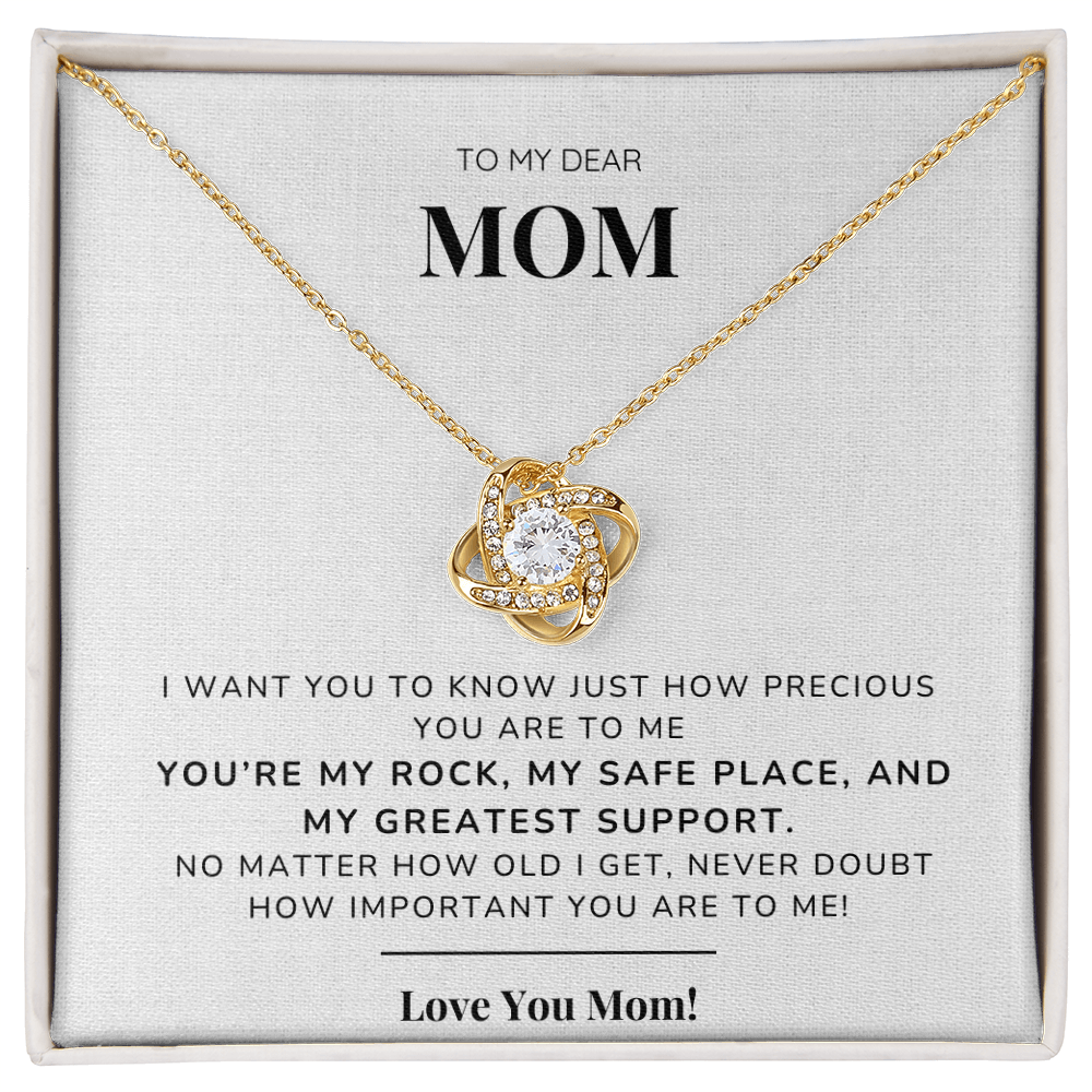 To my Mom - You're my rock - Love Knot Necklace