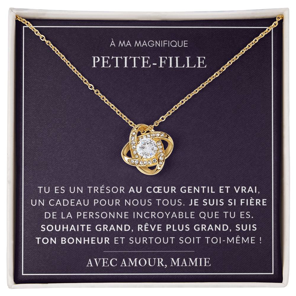 À ma Petite Fille - Tu es un trésor - Collier Love Knot