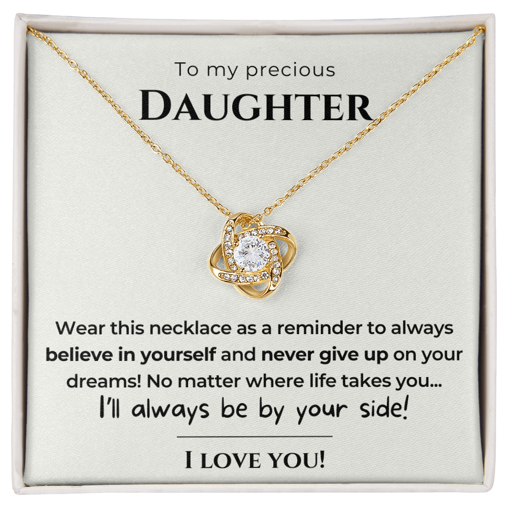 To my Daughter - Always be by your side - Love Knot Necklace
