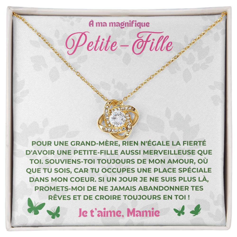 À ma Petite-fille - Souviens toi de mon amour - Collier Love Knot