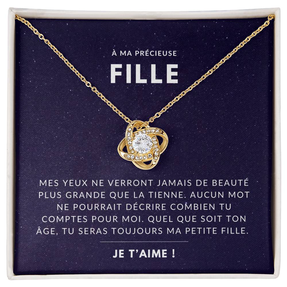 À ma Fille - Tu seras toujours ma petite fille - Collier Love Knot