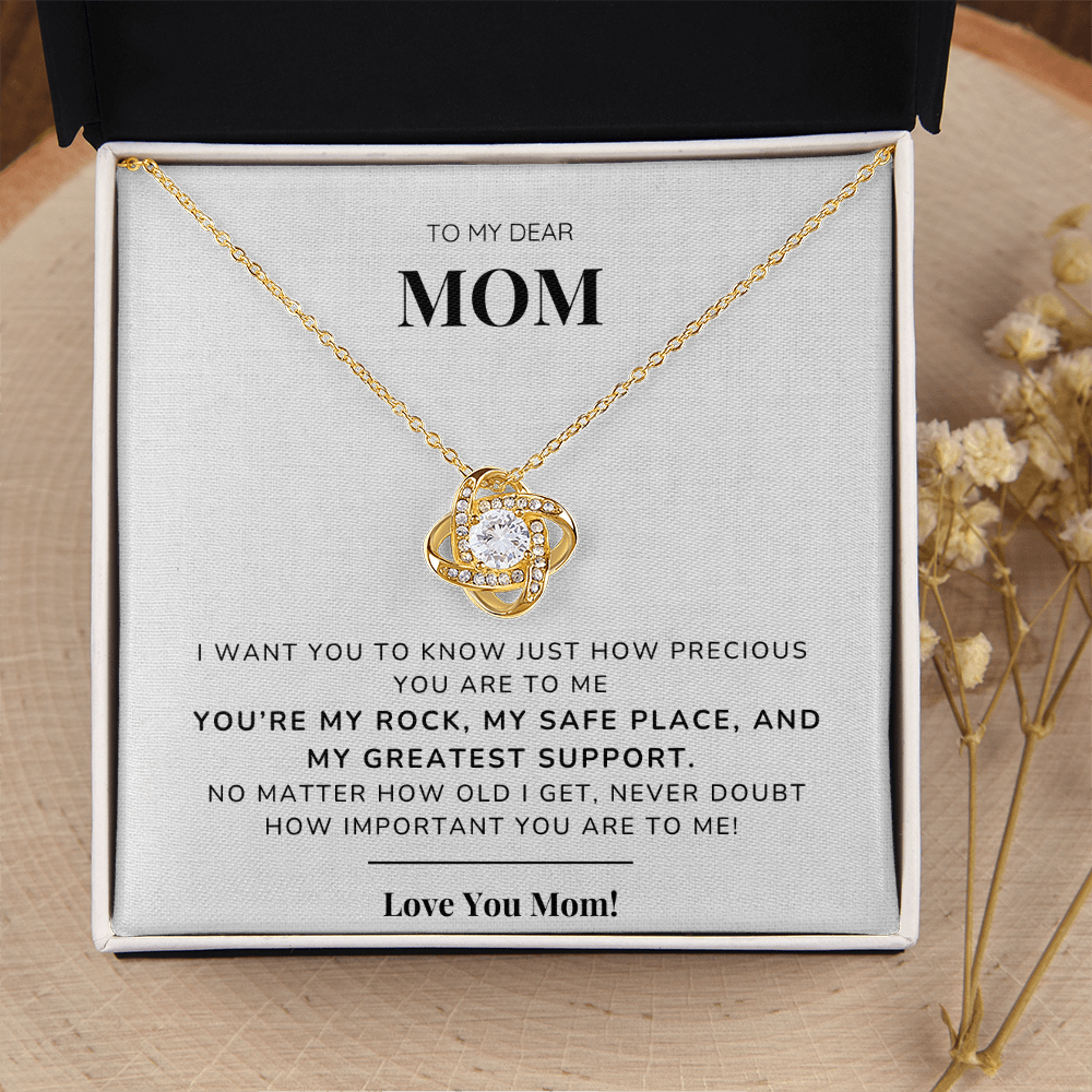 To my Mom - You're my rock - Love Knot Necklace