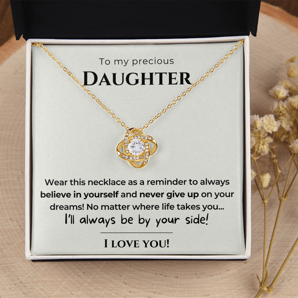 To my Daughter - Always be by your side - Love Knot Necklace