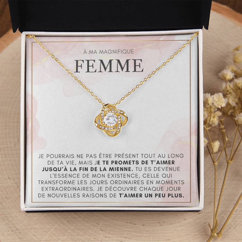 À ma Femme - Je te promet de t'aimer - Collier Love Knot