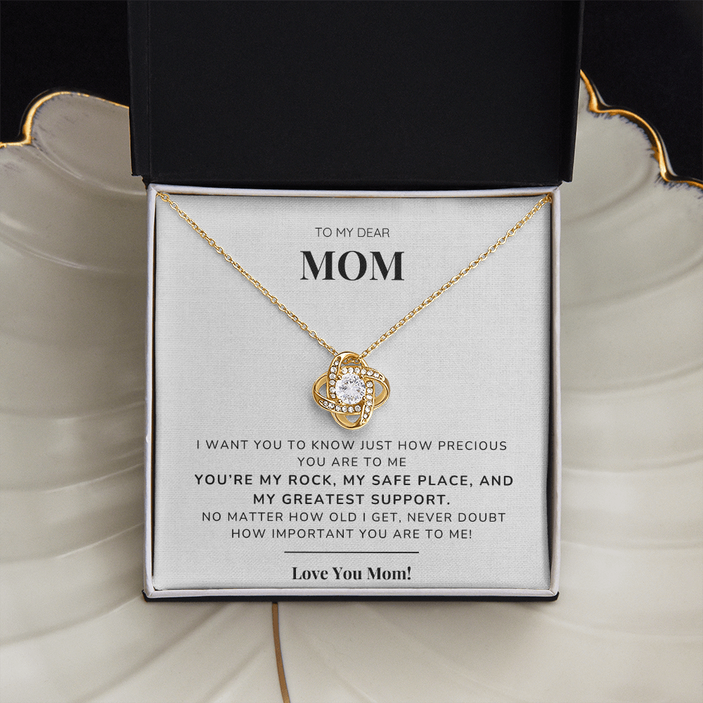 To my Mom - You're my rock - Love Knot Necklace