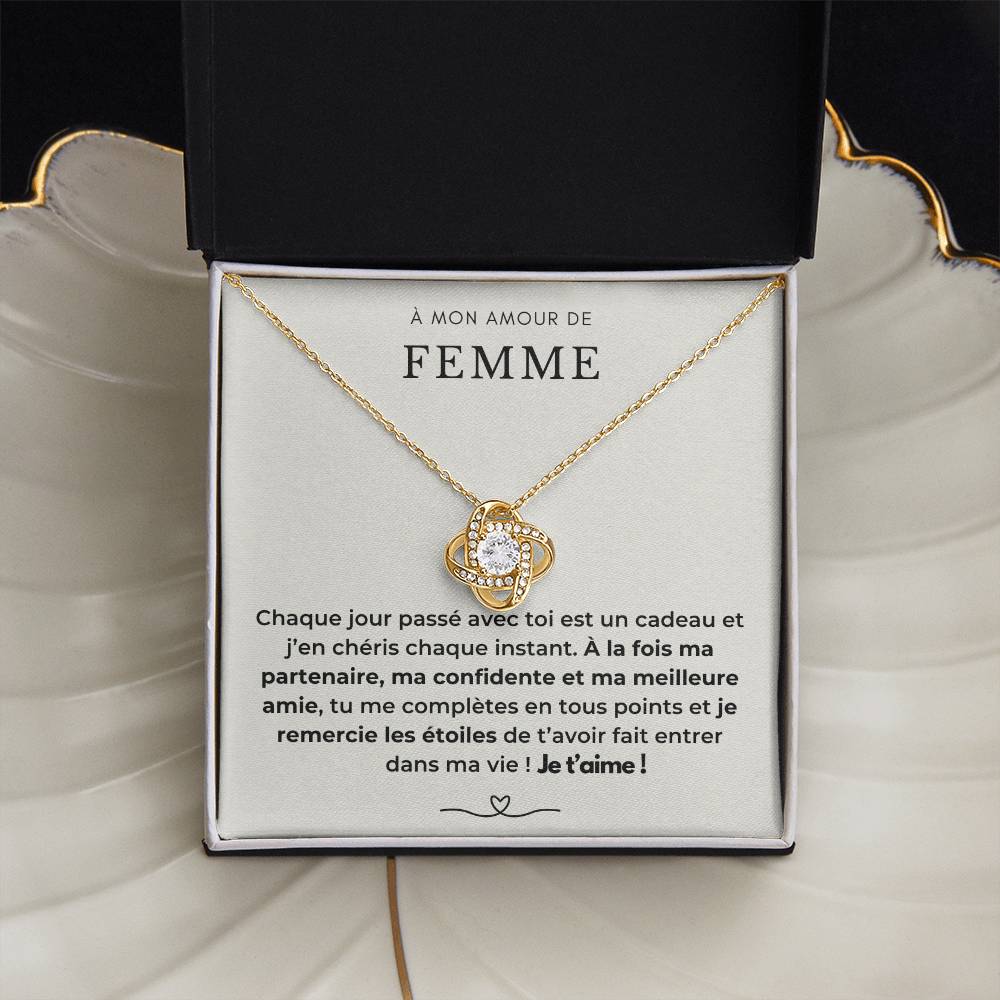 À ma Femme - Chaque jour est un cadeau - Collier Love Knot