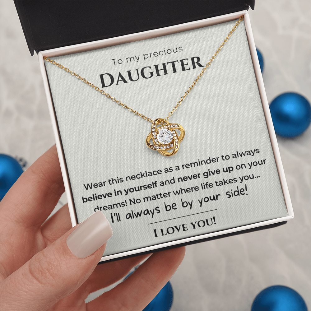 To my Daughter - Always be by your side - Love Knot Necklace