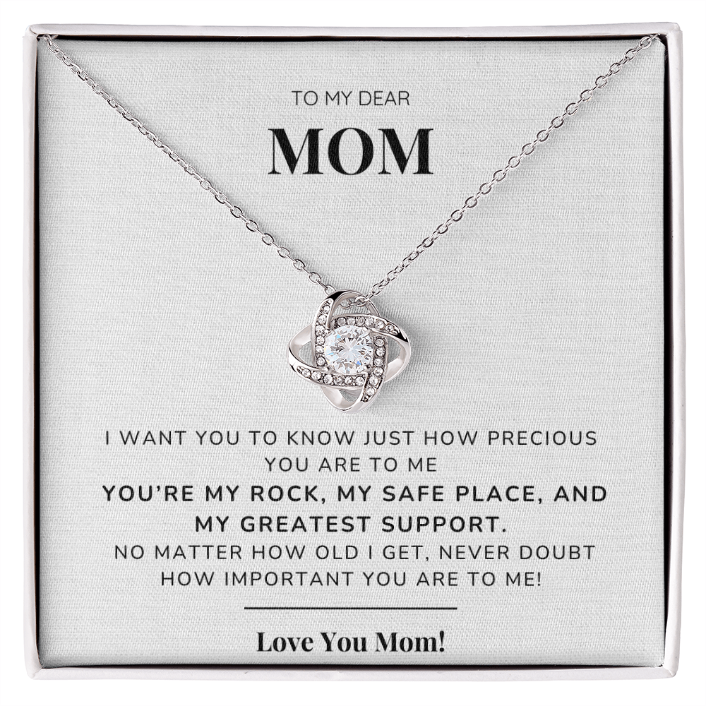 To my Mom - You're my rock - Love Knot Necklace