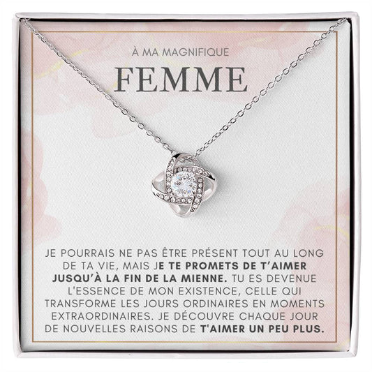 À ma Femme - Je te promet de t'aimer - Collier Love Knot