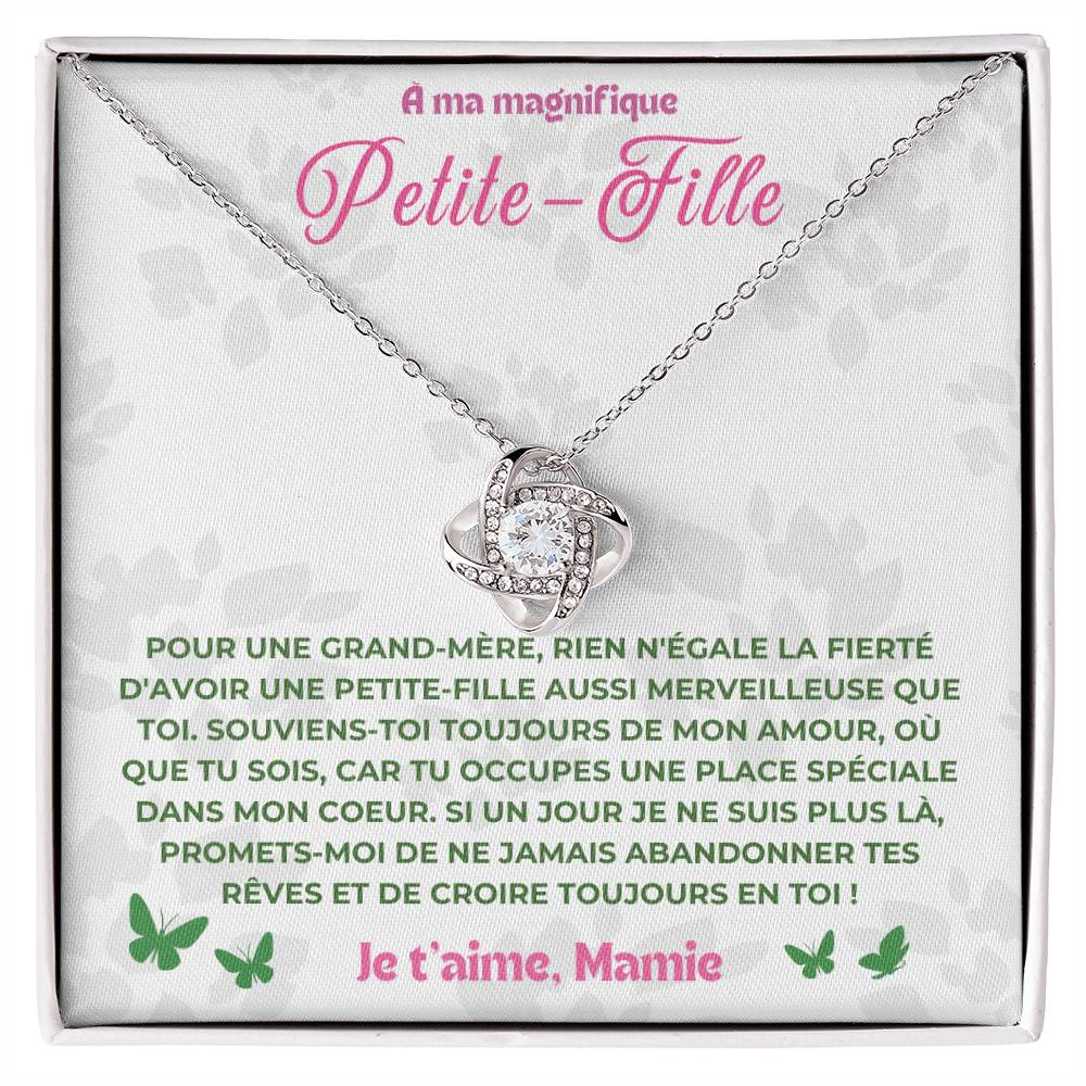 À ma Petite-fille - Souviens toi de mon amour - Collier Love Knot