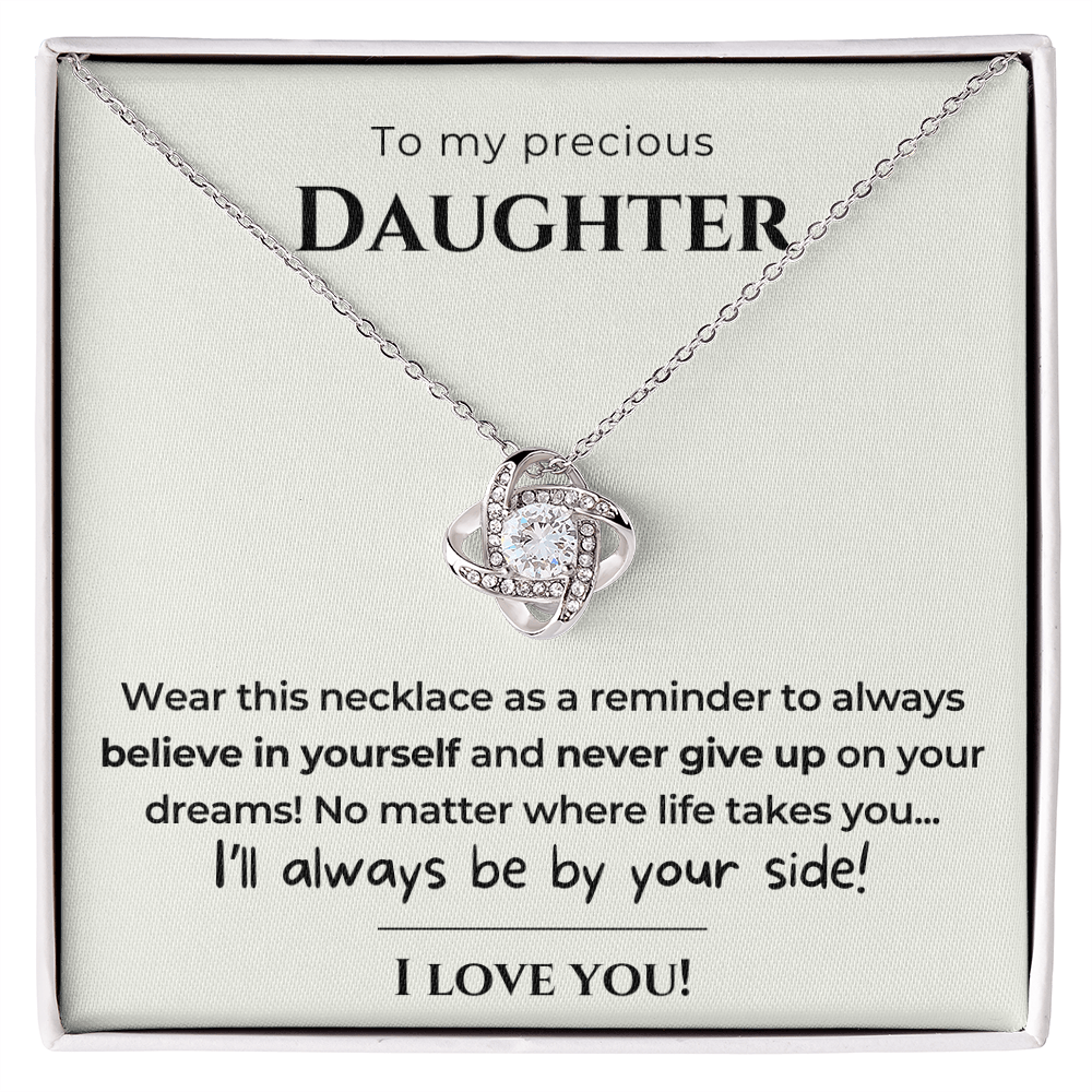 To my Daughter - Always be by your side - Love Knot Necklace