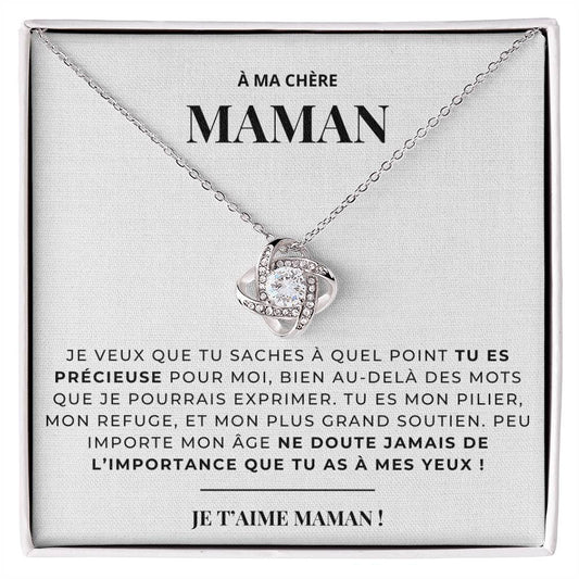 À ma Mère - Tu es précieuse pour moi - Collier Love Knot