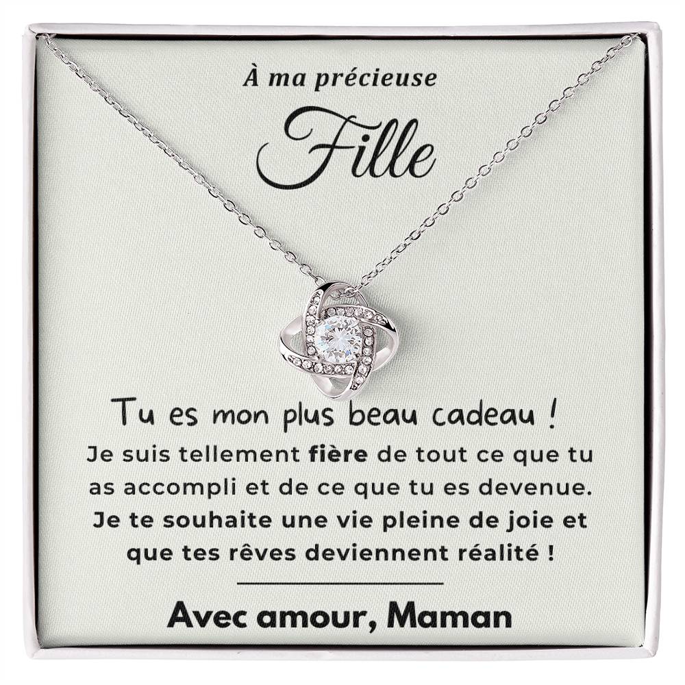 À ma Fille - Mon plus grand cadeau - Collier Love Knot