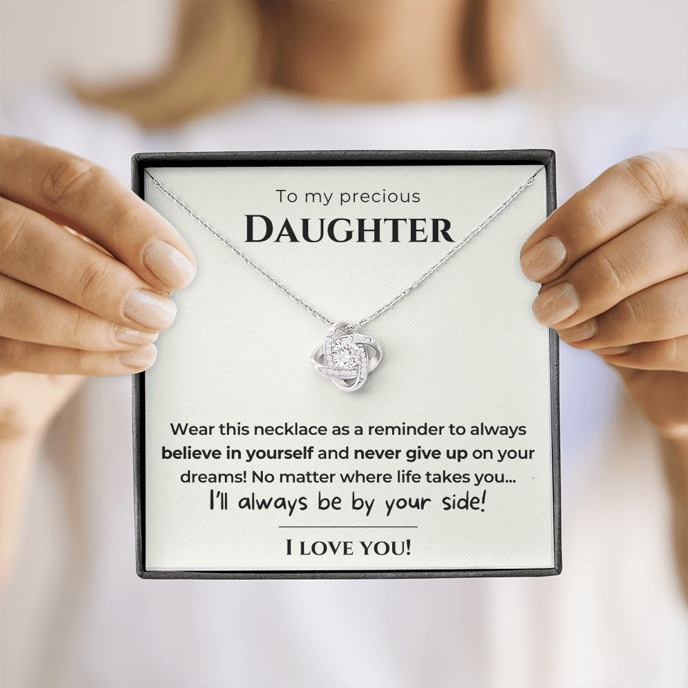 To my Daughter - Always be by your side - Love Knot Necklace