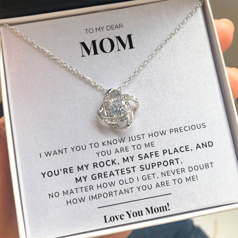 To my Mom - You're my rock - Love Knot Necklace