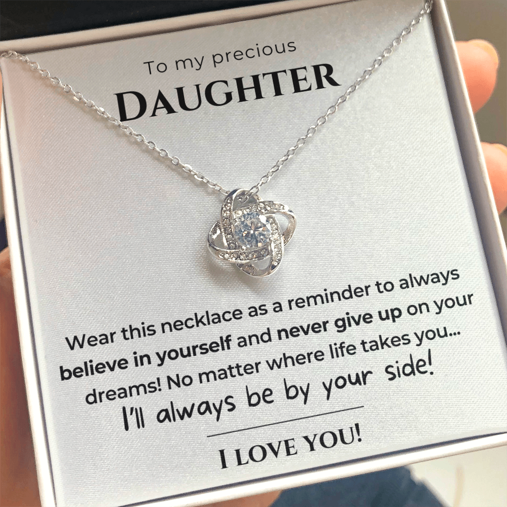 To my Daughter - Always be by your side - Love Knot Necklace