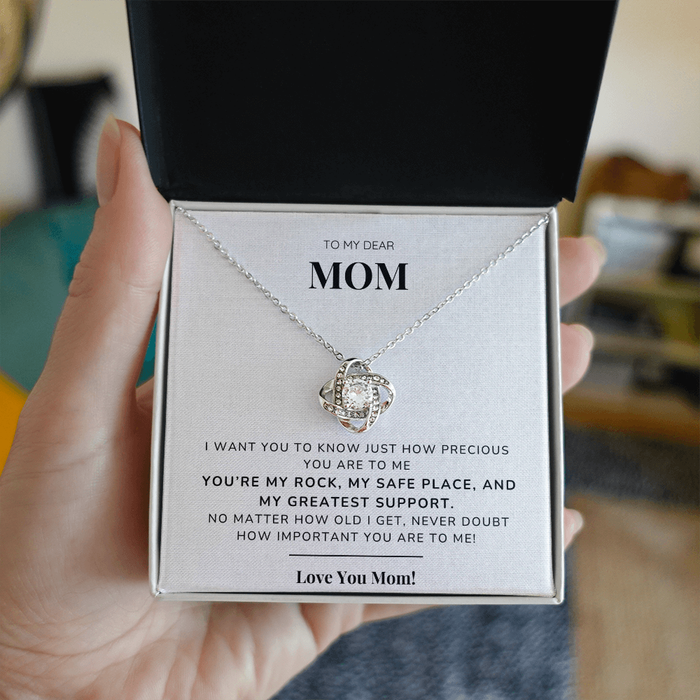 To my Mom - You're my rock - Love Knot Necklace