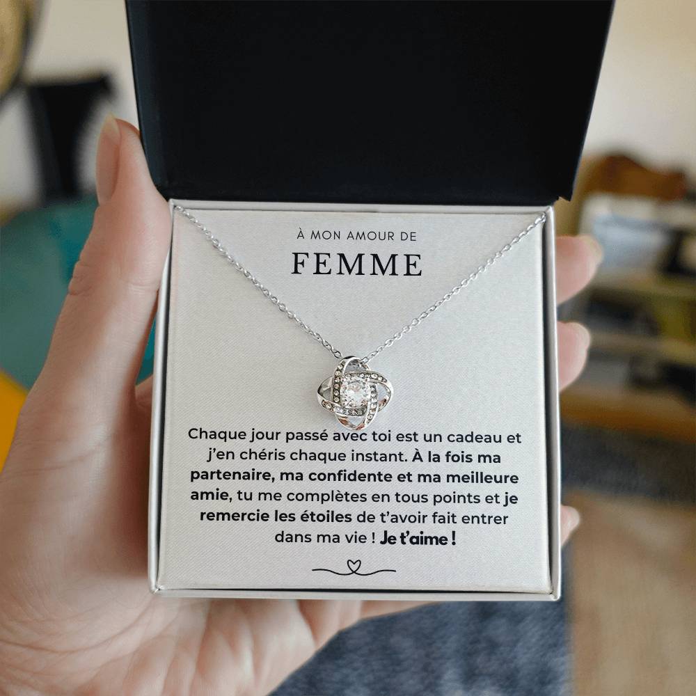 À ma Femme - Chaque jour est un cadeau - Collier Love Knot