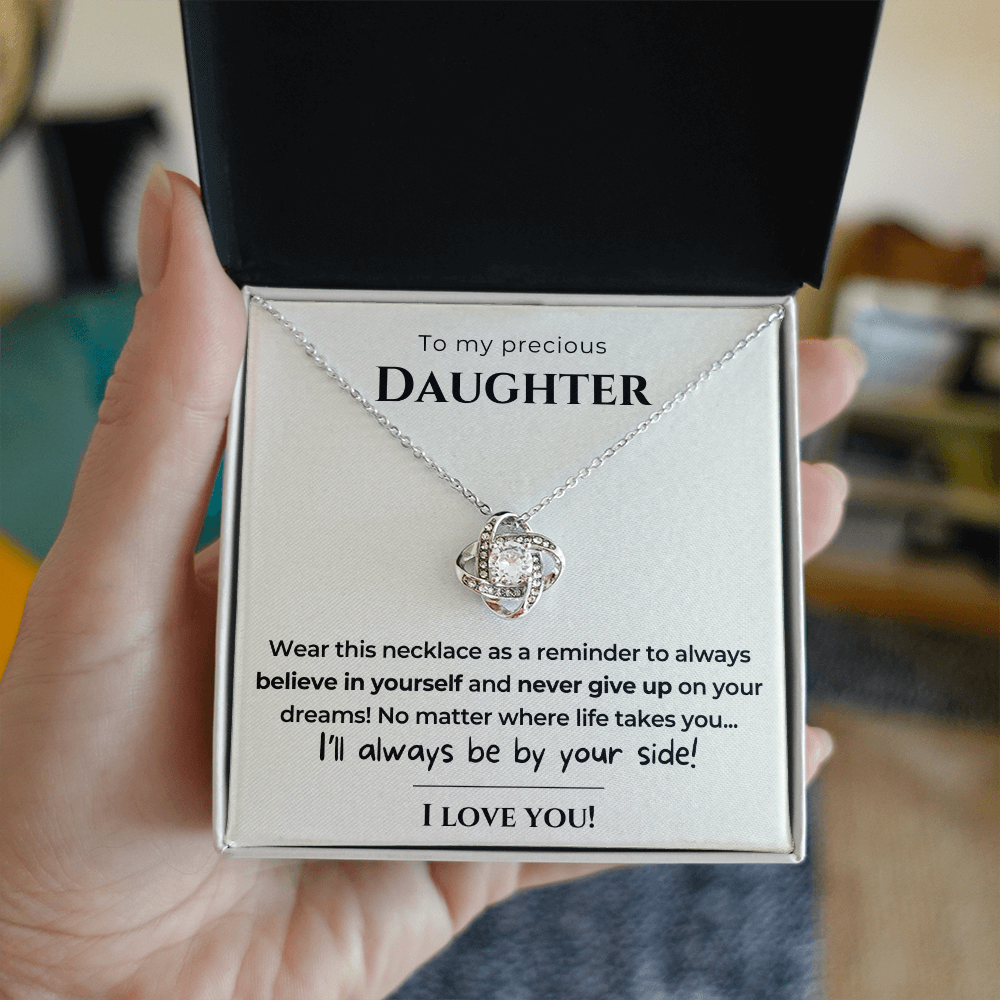 To my Daughter - Always be by your side - Love Knot Necklace