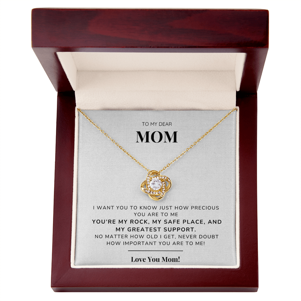 To my Mom - You're my rock - Love Knot Necklace
