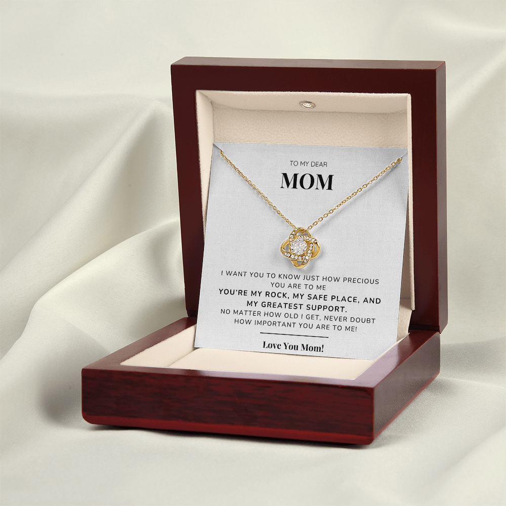 To my Mom - You're my rock - Love Knot Necklace
