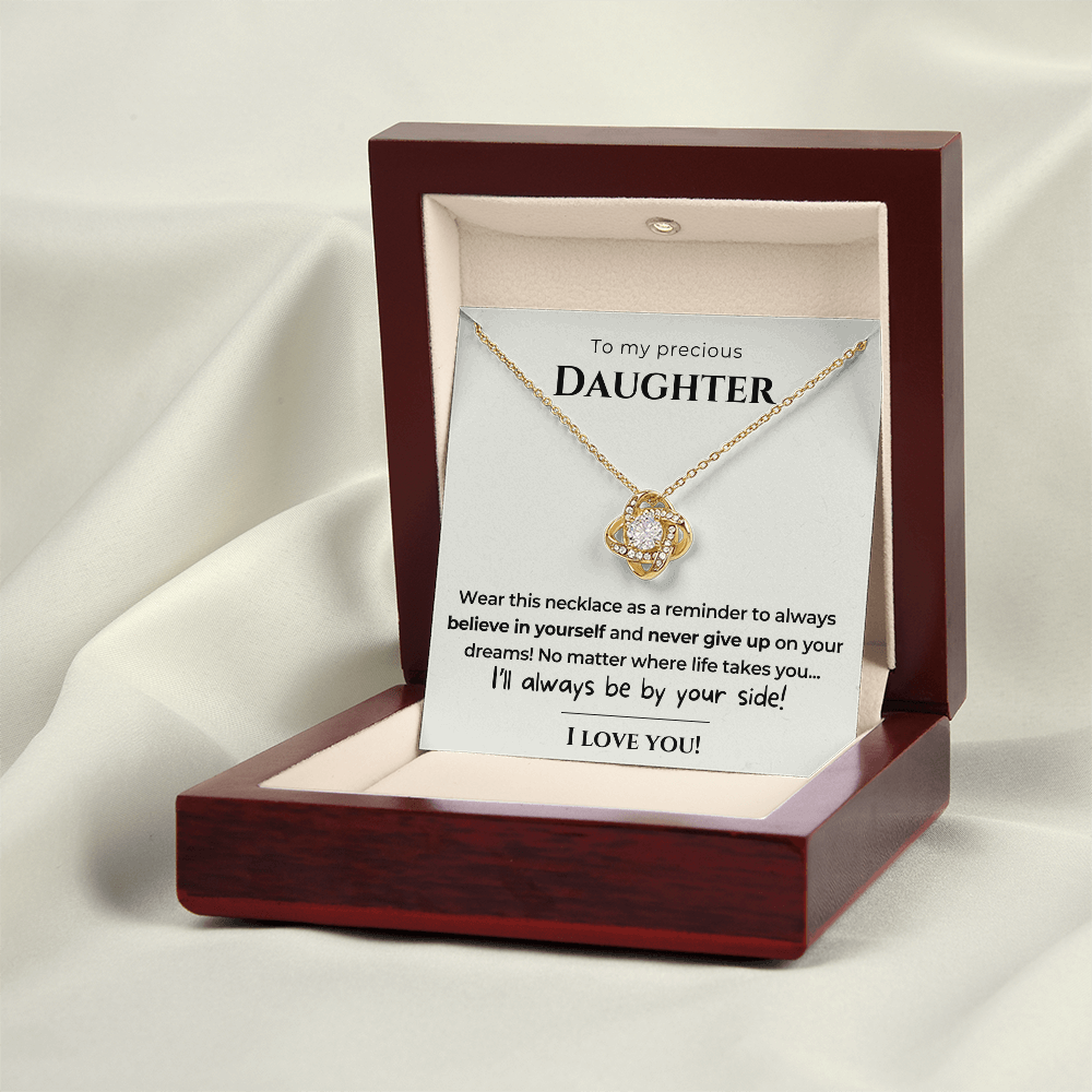 To my Daughter - Always be by your side - Love Knot Necklace
