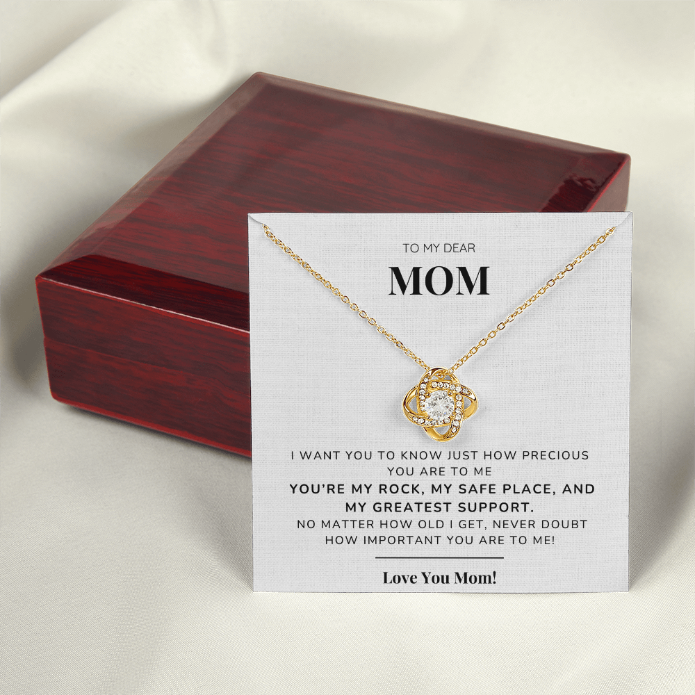To my Mom - You're my rock - Love Knot Necklace