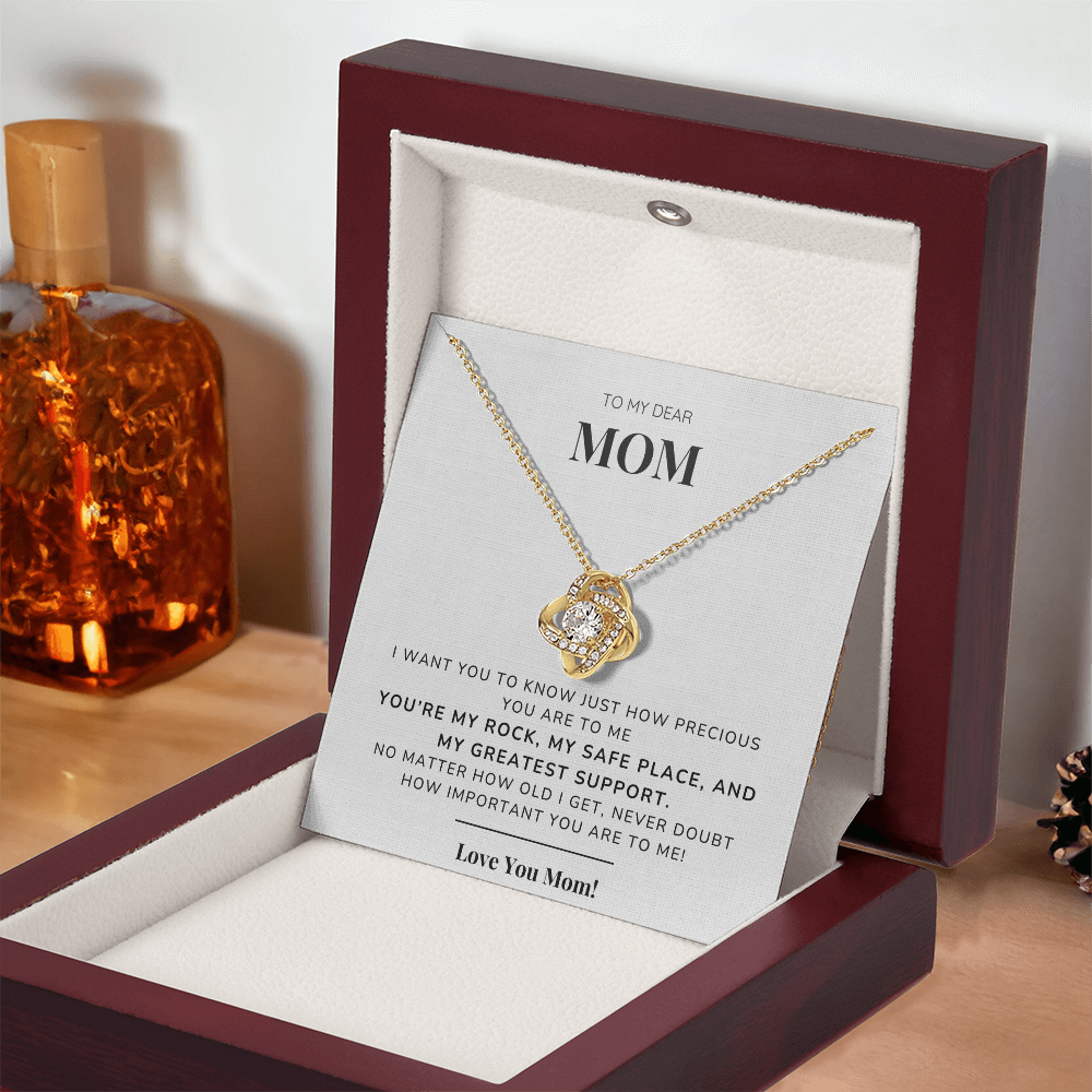 To my Mom - You're my rock - Love Knot Necklace