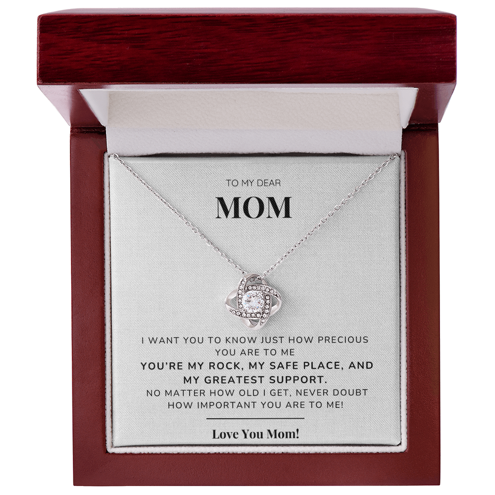To my Mom - You're my rock - Love Knot Necklace