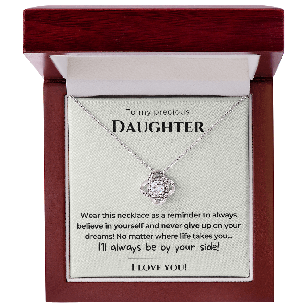 To my Daughter - Always be by your side - Love Knot Necklace