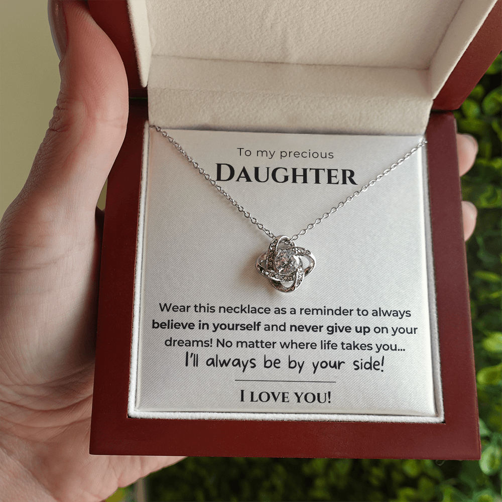 To my Daughter - Always be by your side - Love Knot Necklace
