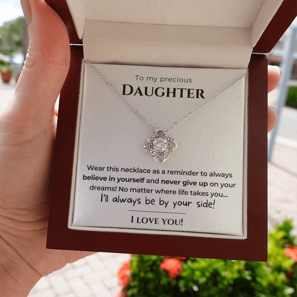 To my Daughter - Always be by your side - Love Knot Necklace