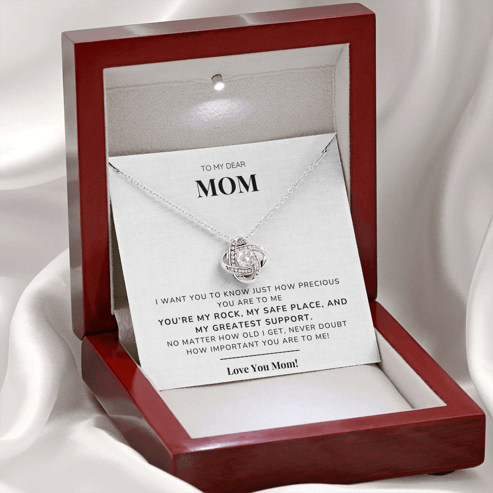 To my Mom - You're my rock - Love Knot Necklace
