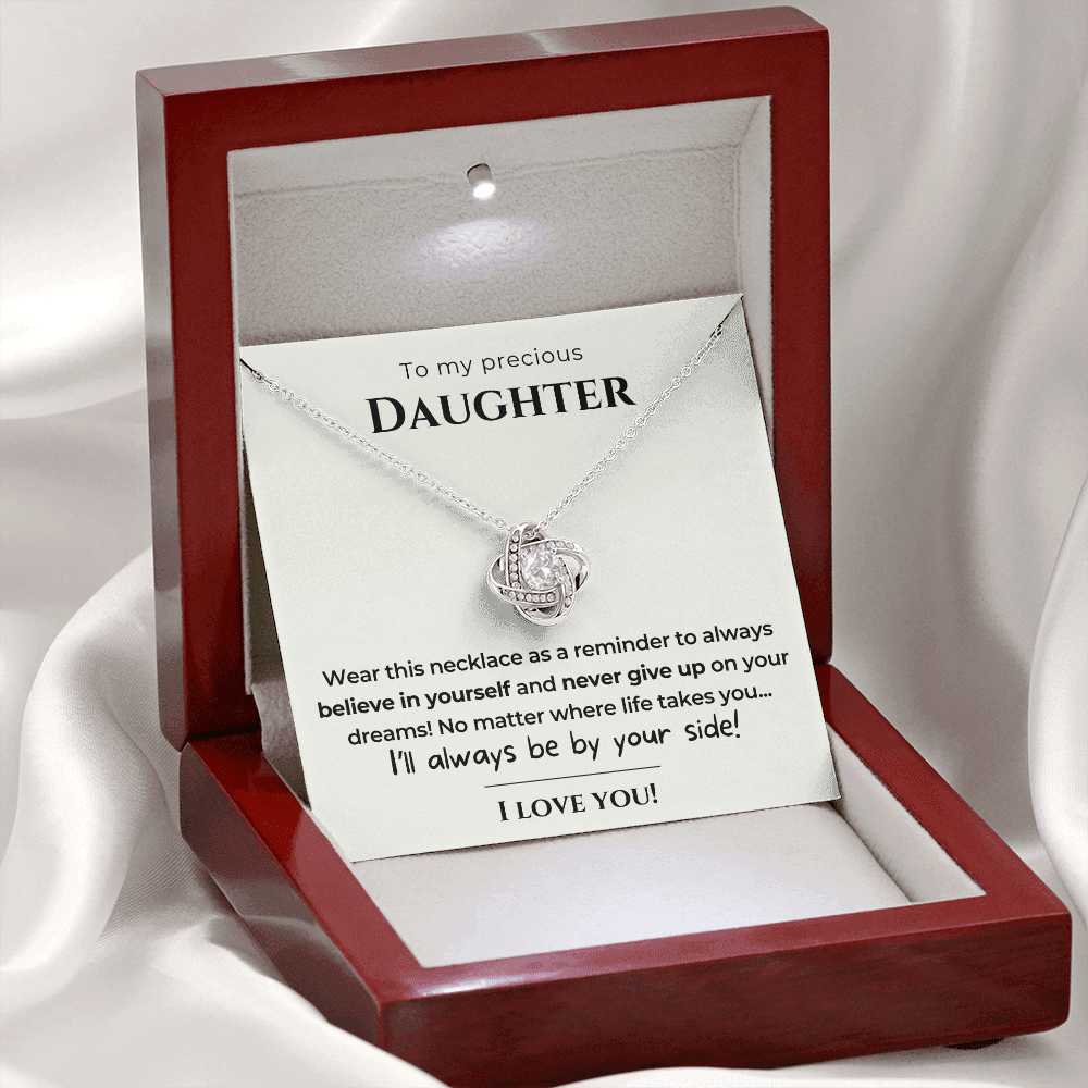 To my Daughter - Always be by your side - Love Knot Necklace