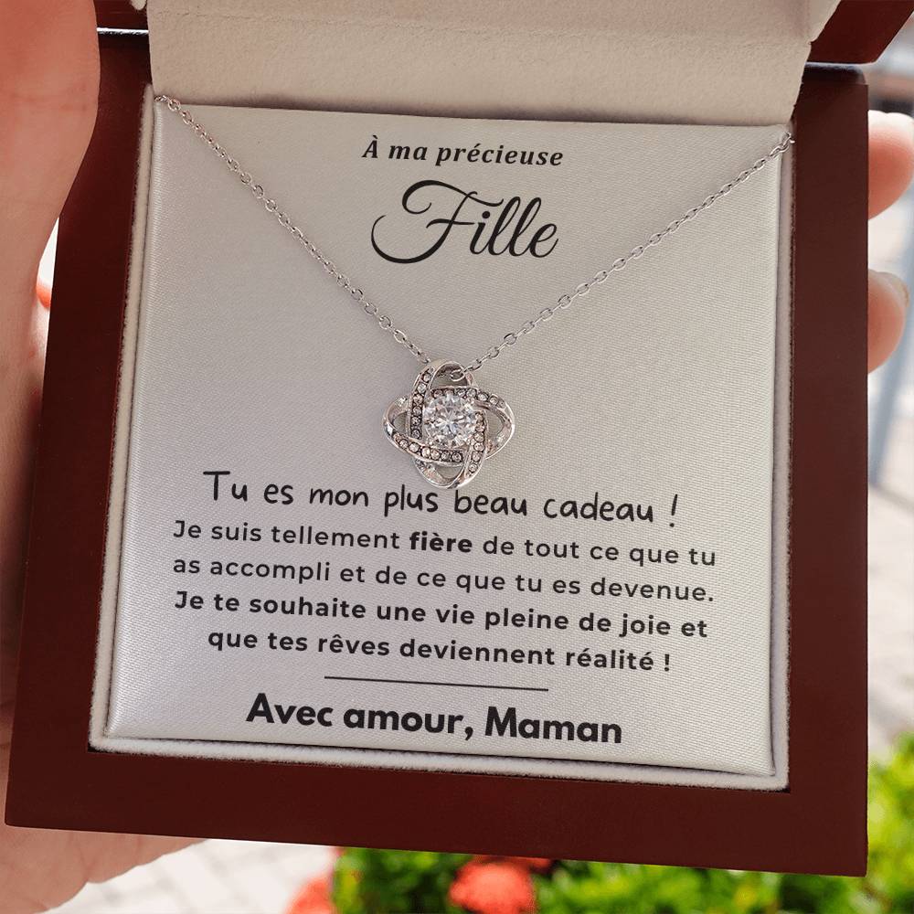 À ma Fille - Mon plus grand cadeau - Collier Love Knot