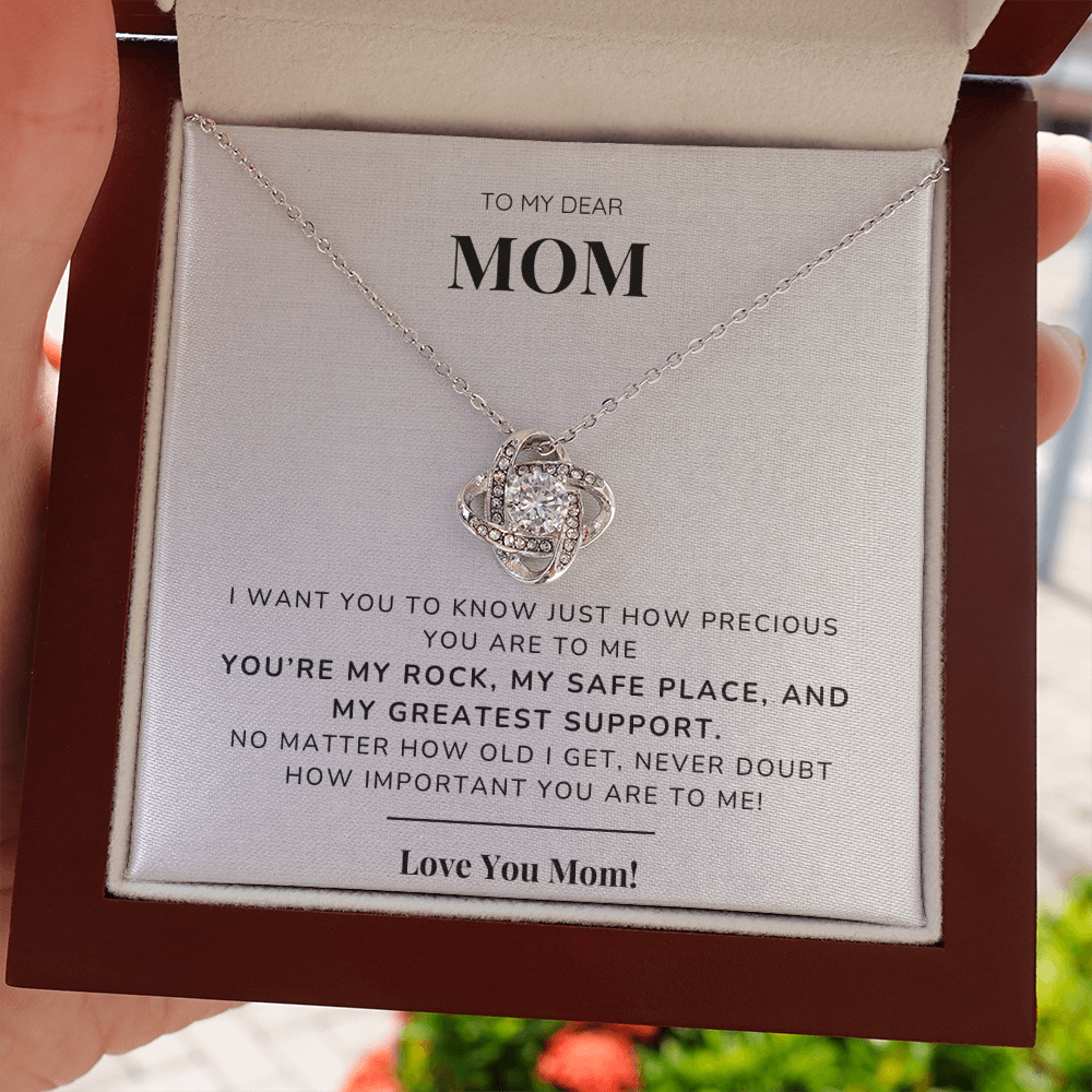 To my Mom - You're my rock - Love Knot Necklace