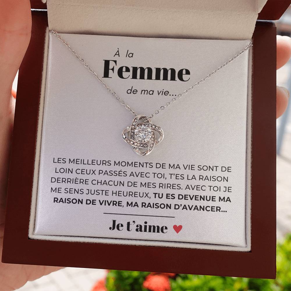 À ma Femme - Ma raison d'avancer -  Collier Love Knot