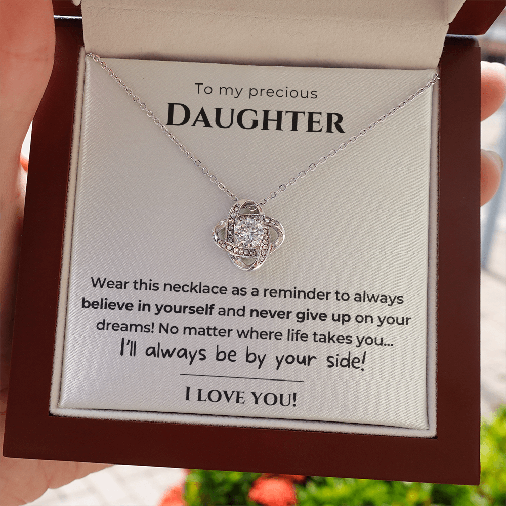 To my Daughter - Always be by your side - Love Knot Necklace
