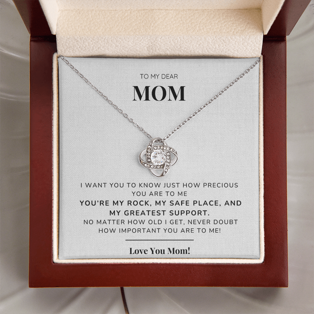 To my Mom - You're my rock - Love Knot Necklace
