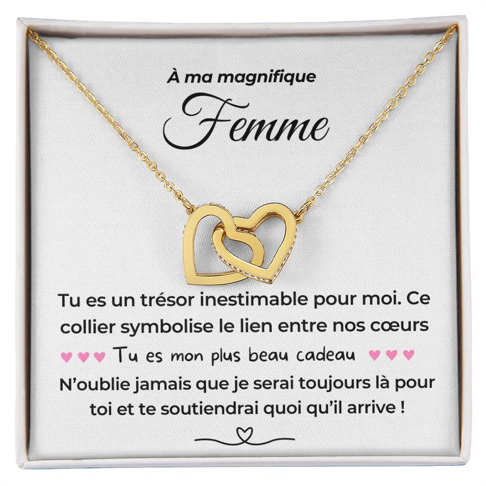 À ma Femme - Mon plus beau cadeau - Collier Dual Hearts