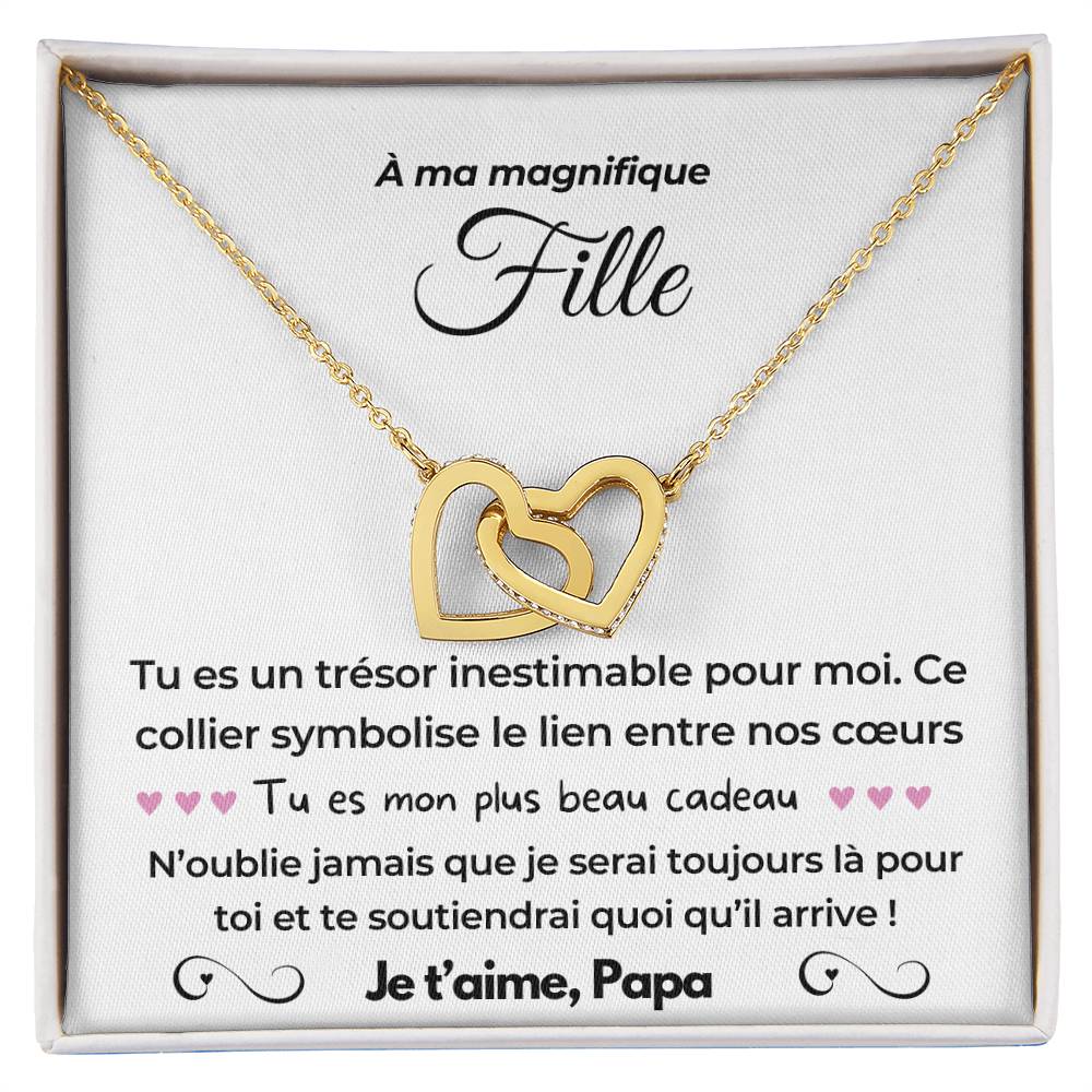 À ma Fille - Mon plus beau cadeau - Collier Dual Hearts