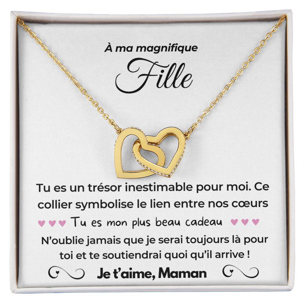 À ma Fille - Mon plus beau cadeau - Collier Dual Hearts