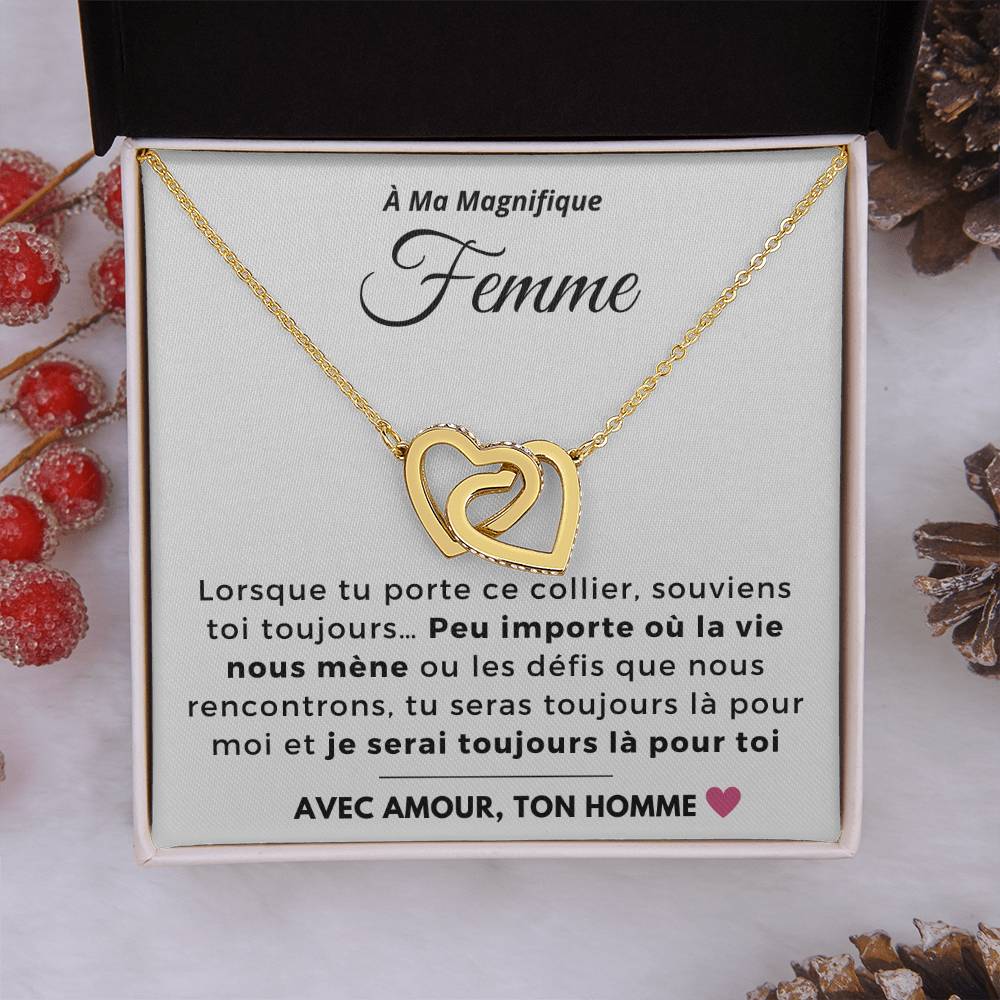 À ma Femme - Souviens toi toujours - Collier Dual Hearts