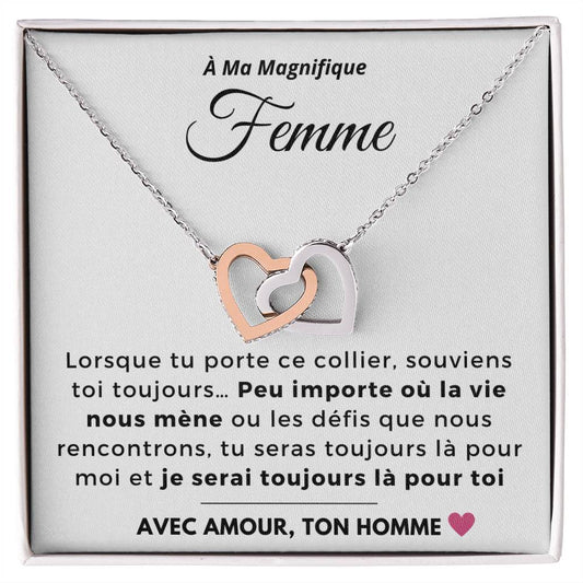 À ma Femme - Souviens toi toujours - Collier Dual Hearts