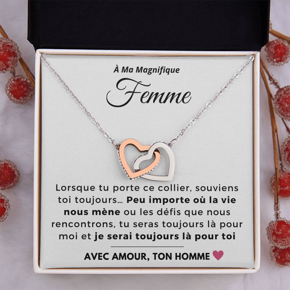 À ma Femme - Souviens toi toujours - Collier Dual Hearts