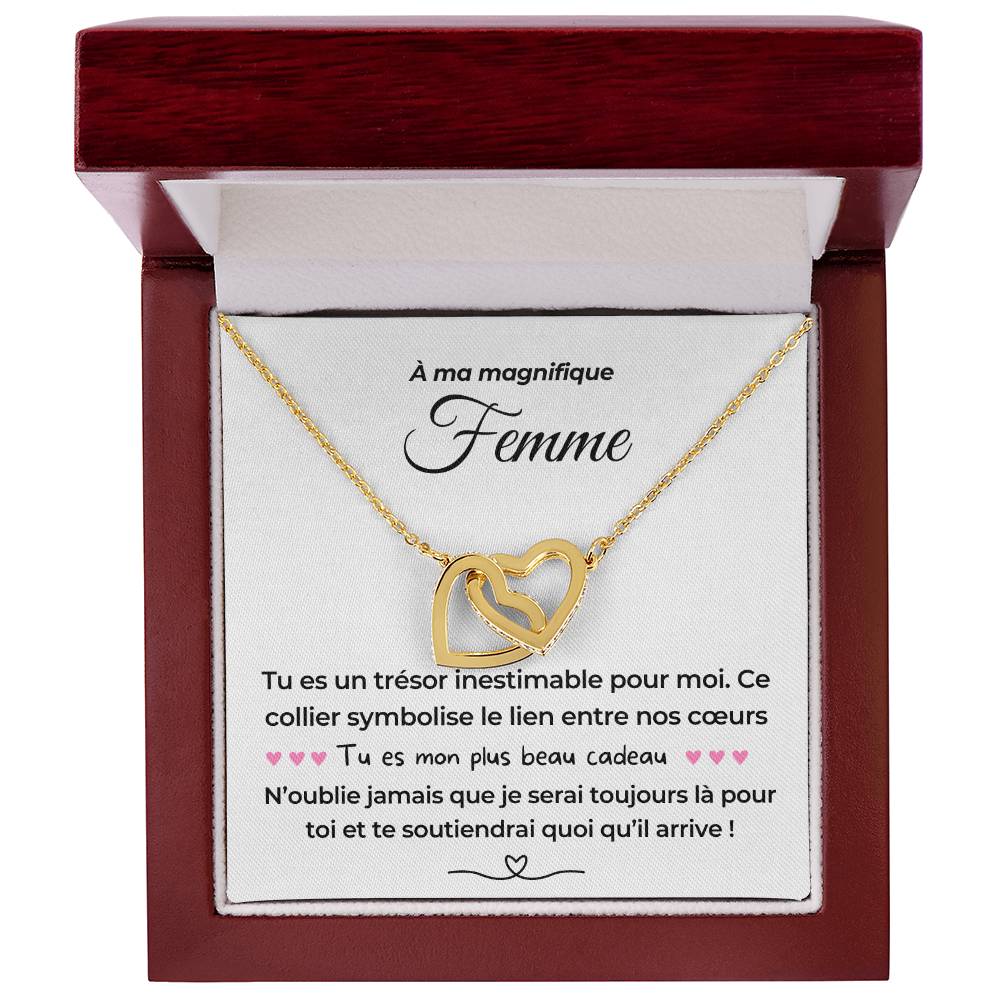 À ma Femme - Mon plus beau cadeau - Collier Dual Hearts