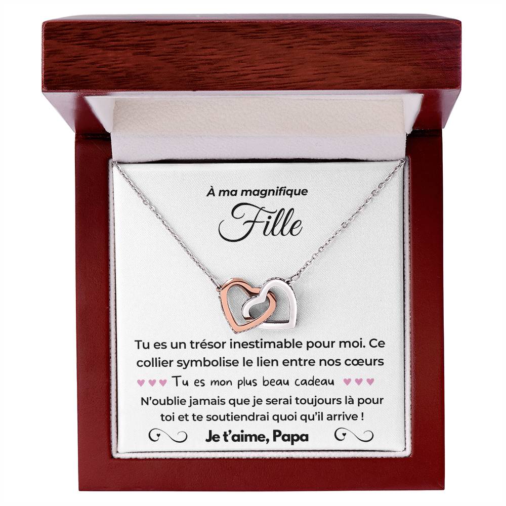 À ma Fille - Mon plus beau cadeau - Collier Dual Hearts