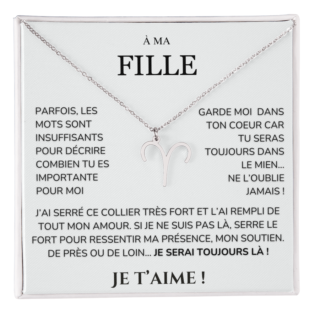 À ma Fille - garde moi dans ton cœur - Collier Signe astro