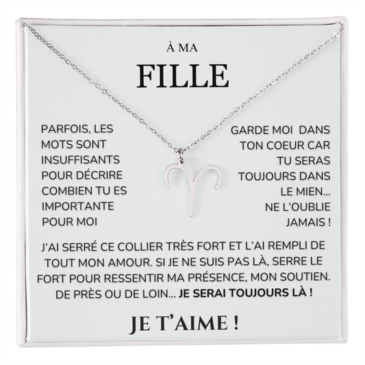 À ma Fille - garde moi dans ton cœur - Collier Signe astro