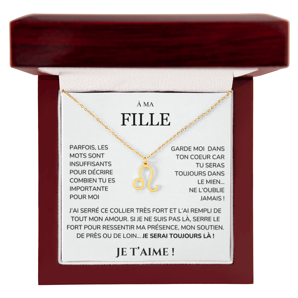 À ma Fille - garde moi dans ton cœur - Collier Signe astro